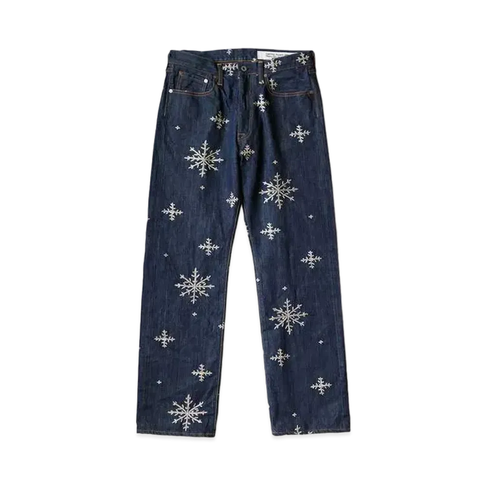KAPITAL 14oz DENIM 雪柄刺繍 5P TH STRAIGHT "Indigo"