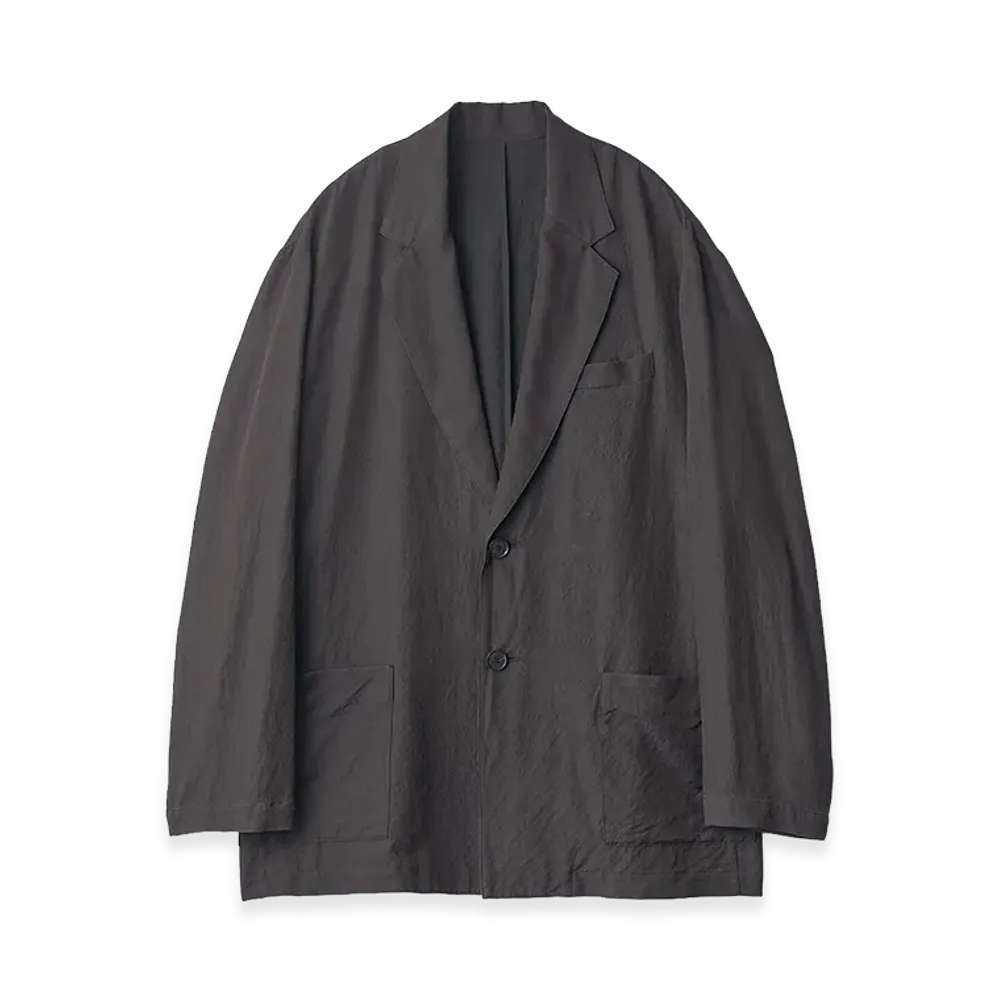ssstein Wool Silk Single Breasted Jacket "Dark Charcoal"