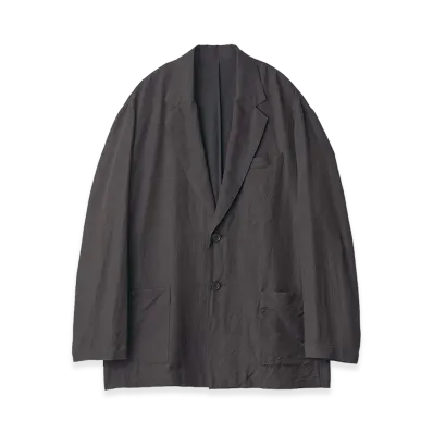 ssstein Wool Silk Single Breasted Jacket "Dark Charcoal"
