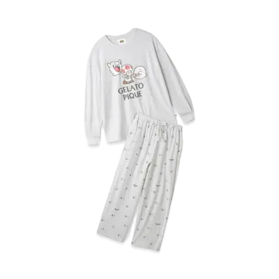 GELATO PIQUE x SUPER MARIO Long T & Long Pants Set "Gray"