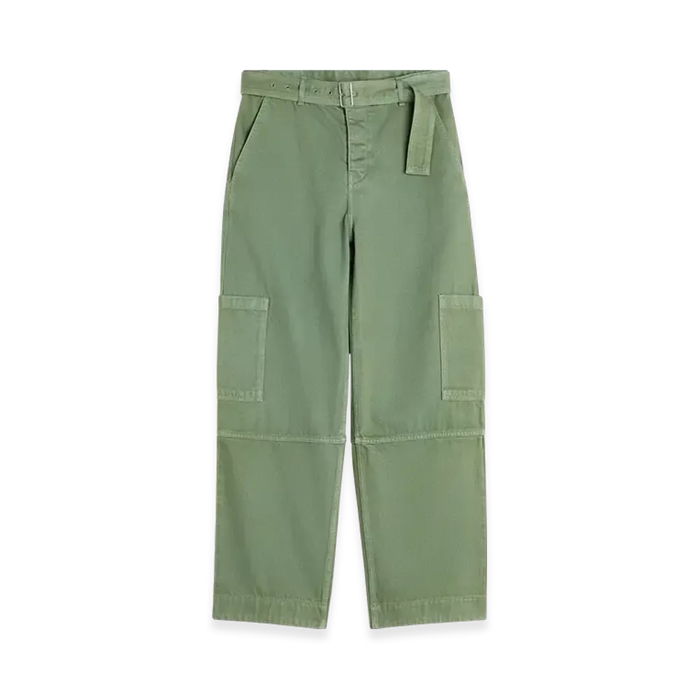 Maison Kitsune Belted Utility Pants "Turf Green"