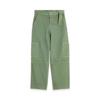 Maison Kitsune Belted Utility Pants "Turf Green"