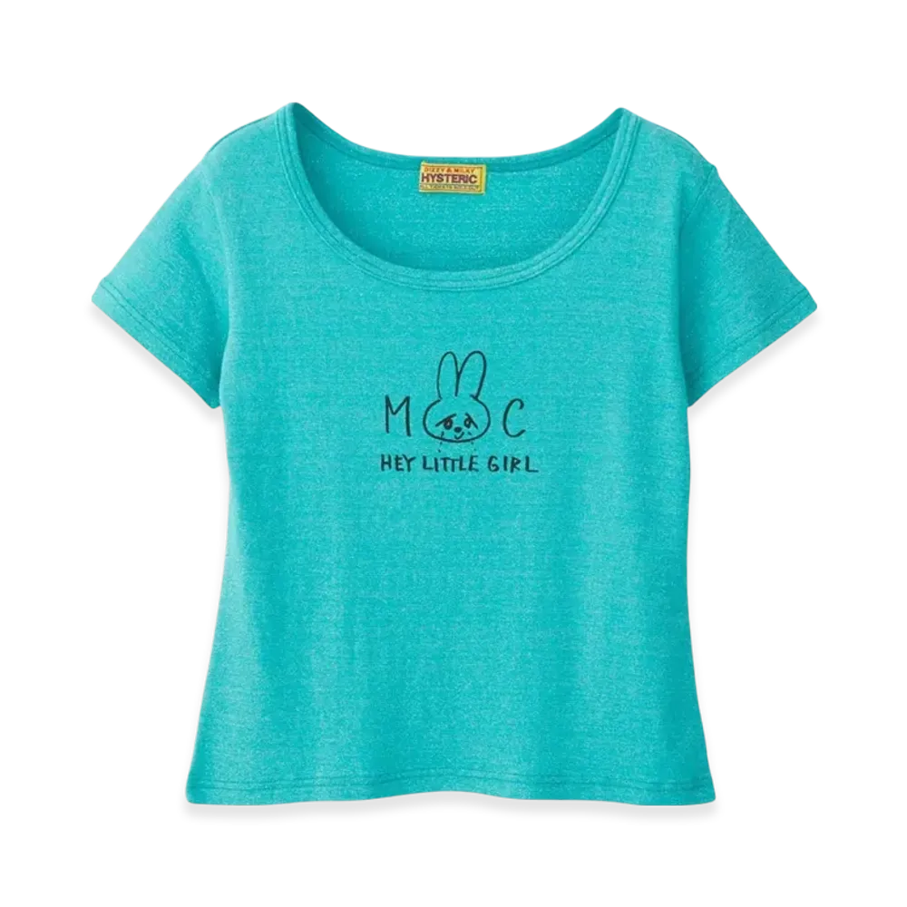 HYSTERIC GLAMOUR Hey Little Girl T-Shirt "Green"