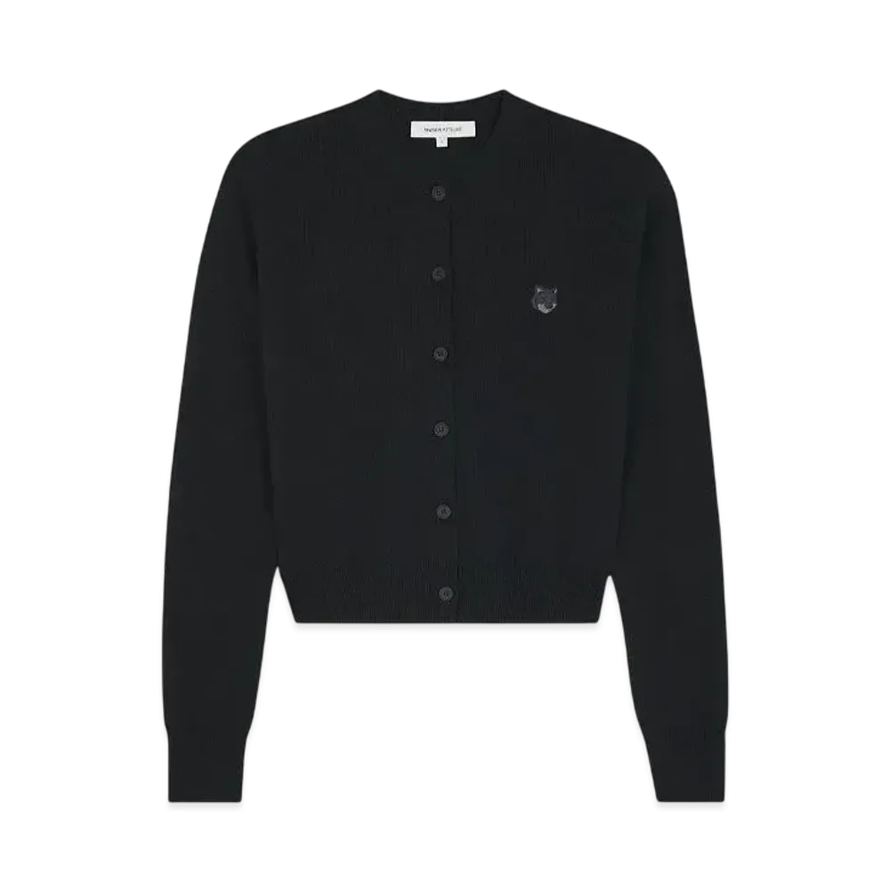 Maison Kitsune Women'S Bold Fox Head Patch Regular Cardigan "Black"