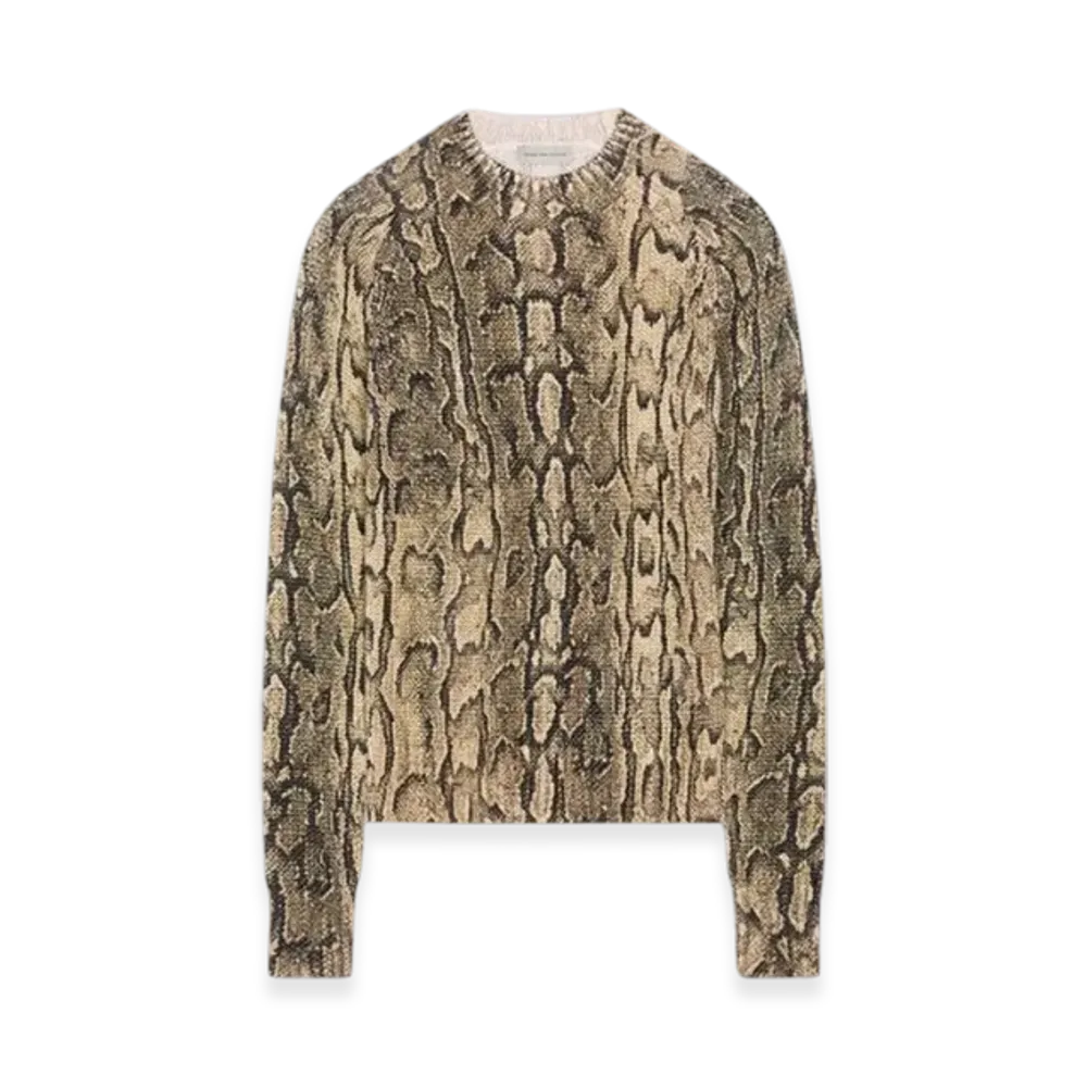 DRIES VAN NOTEN Women's Snake Print Sweater "Beige"