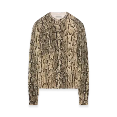 DRIES VAN NOTEN Women's Snake Print Sweater "Beige"