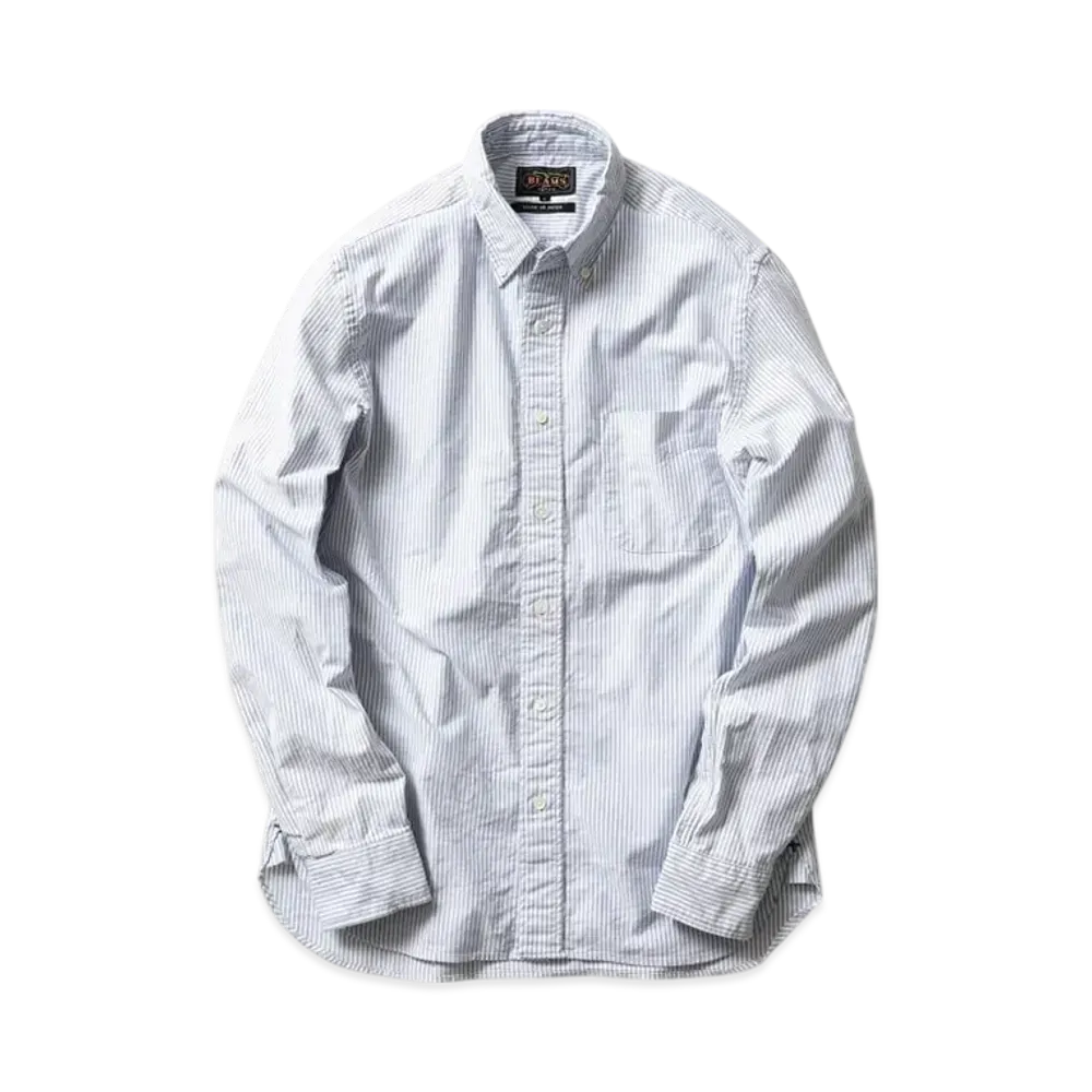 BEAMS B.D. Oxford Candy Stripe "Blue"