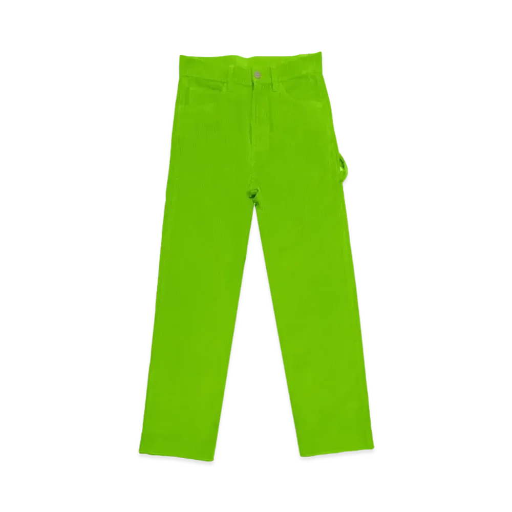 drew house corduroy carpenter pant "Lime"