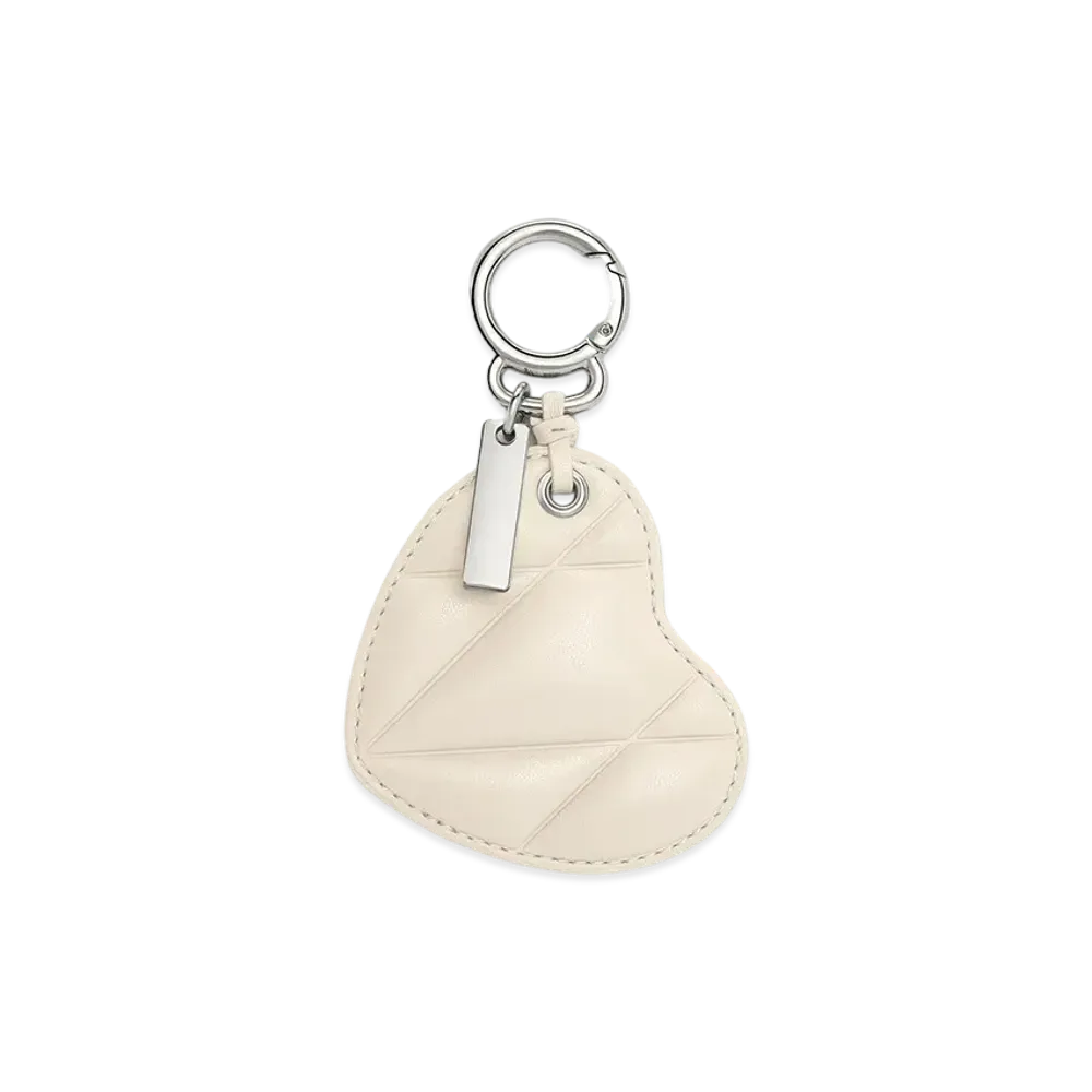 CHARLES & KEITH Heart Quilt Mirror Charm "Cream"