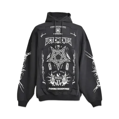 VETEMENTS Patched Logo Hoodie "Black" UA65HD620G