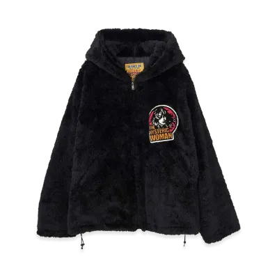 HYSTERIC GLAMOUR Women's The Hysteric Woman Patch Faux Fur Hooded Blouson "Black"