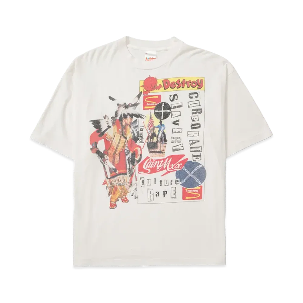 SAINT Mxxxxxx x Jamie Reid Jr SS T-Shirt Destroy "White"