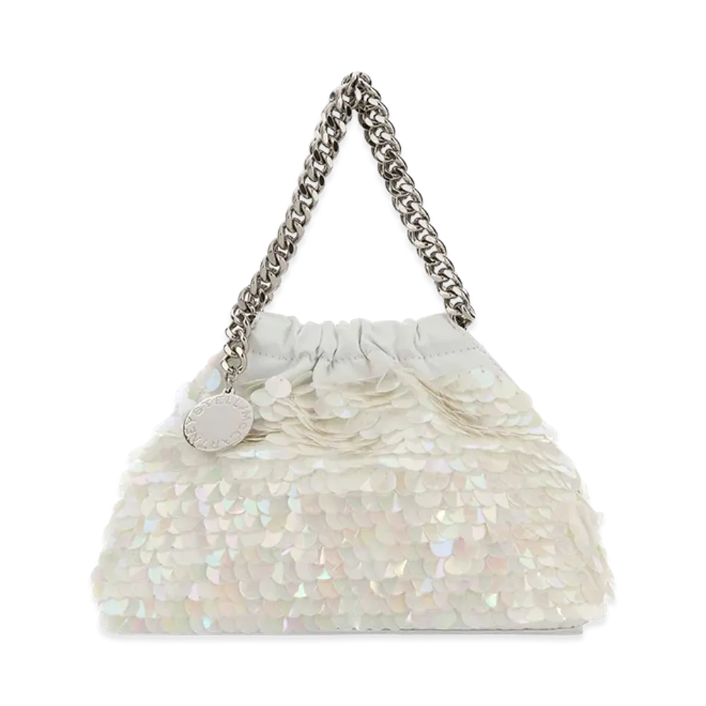 STELLA McCARTNEY Women's Embellished Satin Mini Falabella Handbag "White"
