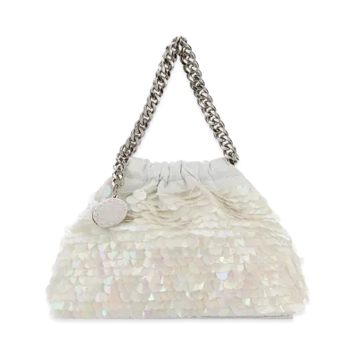 STELLA McCARTNEY Women's Embellished Satin Mini Falabella Handbag "White"