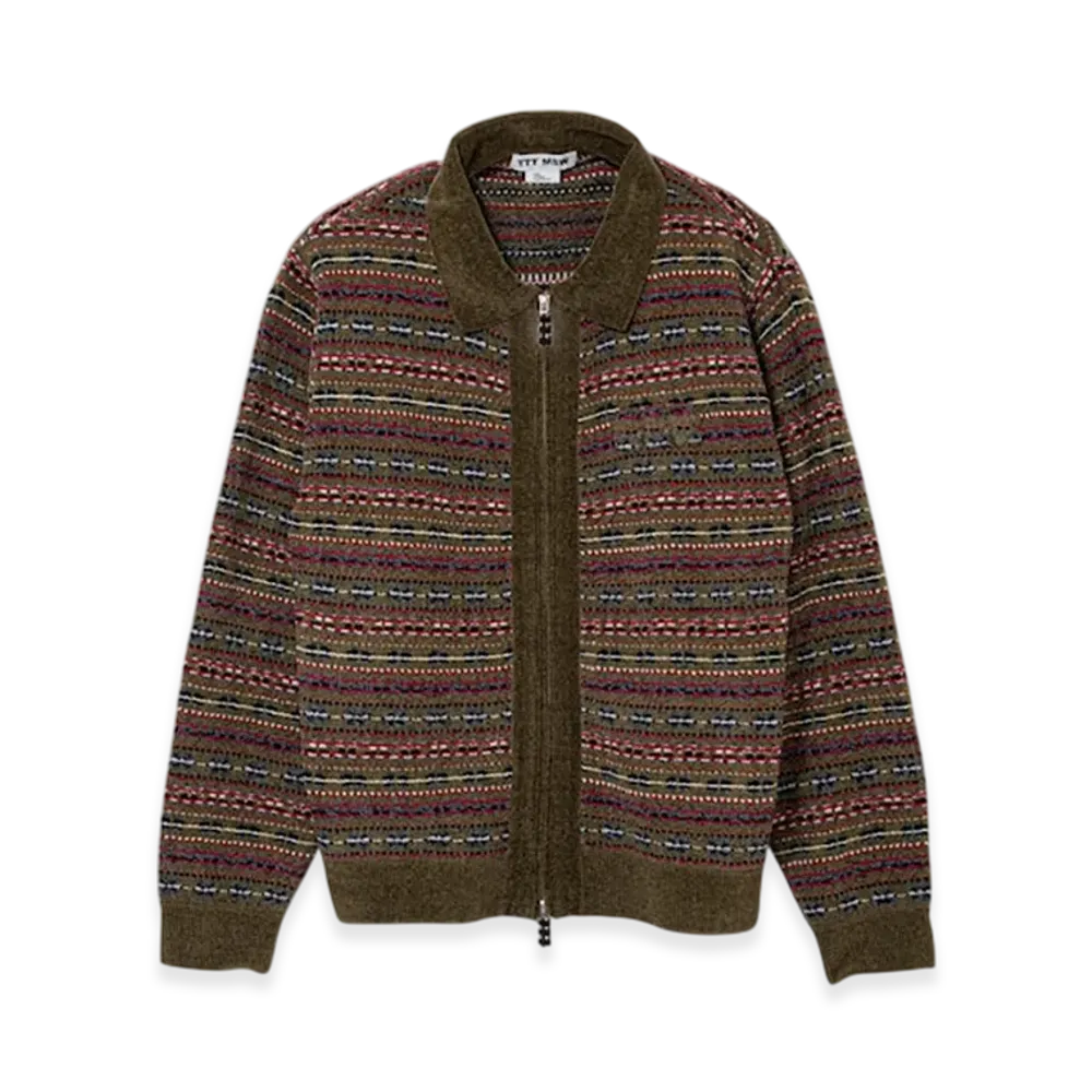 TTTMSW Zip Up Knit Polo Shirt "Khaki"