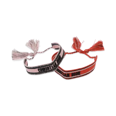 Dior Oblique Cotton J'ADIOR Bracelet Set "Red/Pink"