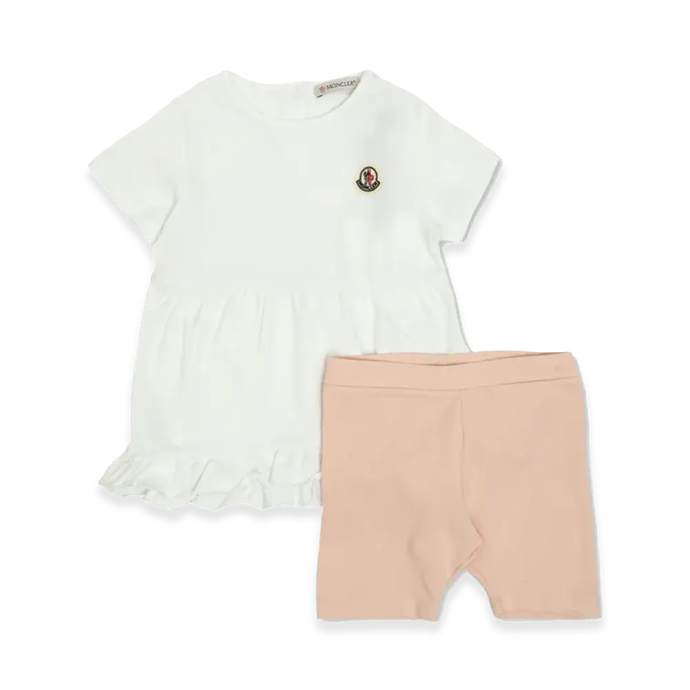 MONCLER Kids T-Shirt With Shorts Set "White/Beige"