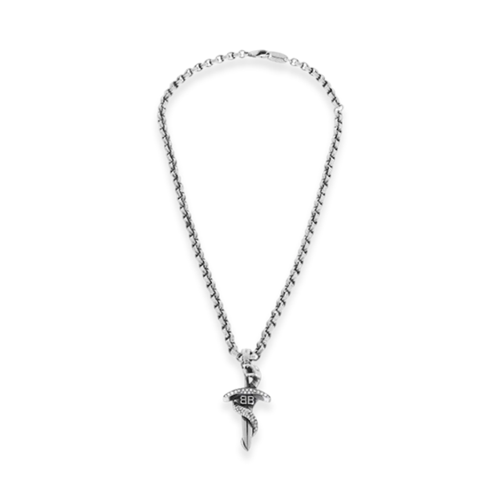 BALENCIAGA Goth Snake Necklace "Silver"