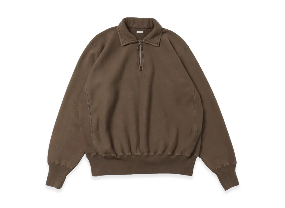 A.PRESSE Vintage Half Zip Sweatshirt "Brown"