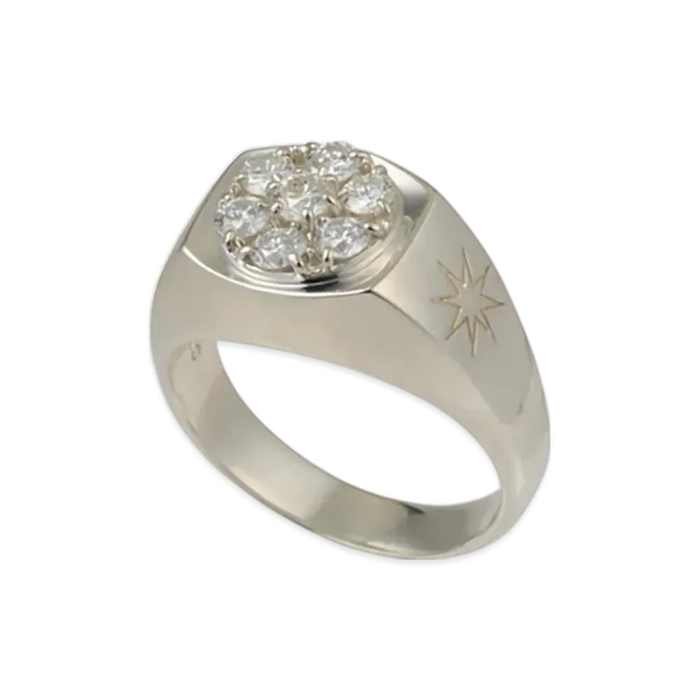 GDC Diamond Memory Ring "Zirconia/Silver"