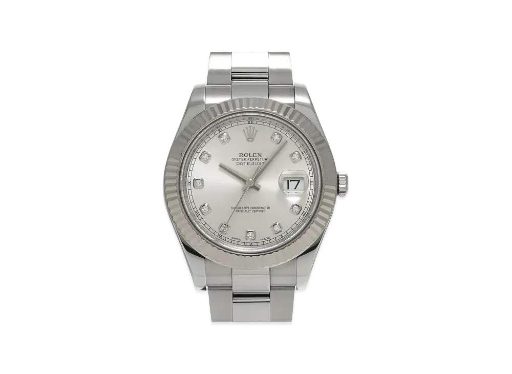 ROLEX Datejust II 10P Diamonds "Silver/Stainless Steel/White Gold"