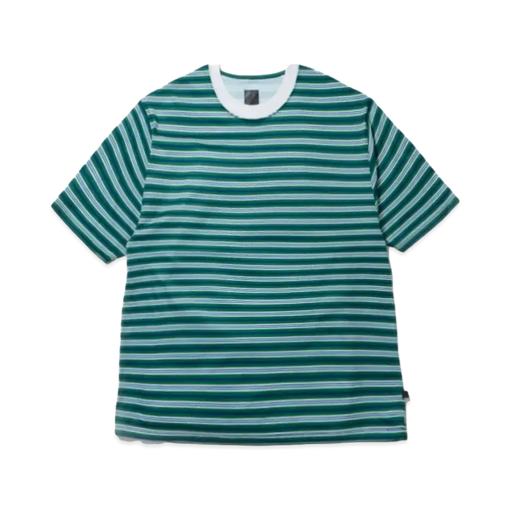 DAIWA PIER39 Tech Drawstring Multi Border S/S Tee "Green x Blue"