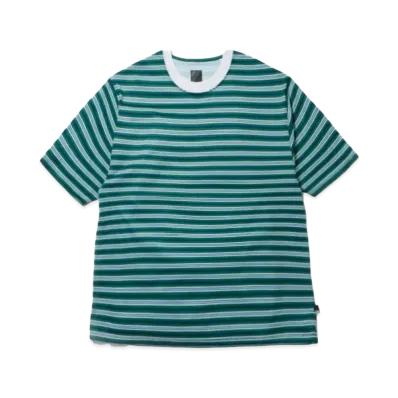 DAIWA PIER39 Tech Drawstring Multi Border S/S Tee "Green x Blue"