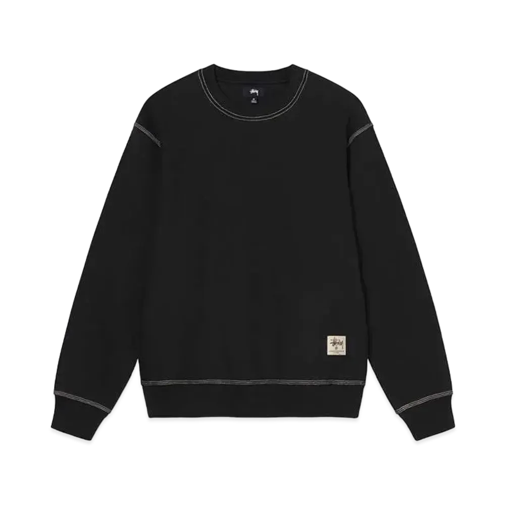 Stussy CONTRAST STITCH LABEL CREW "Black"