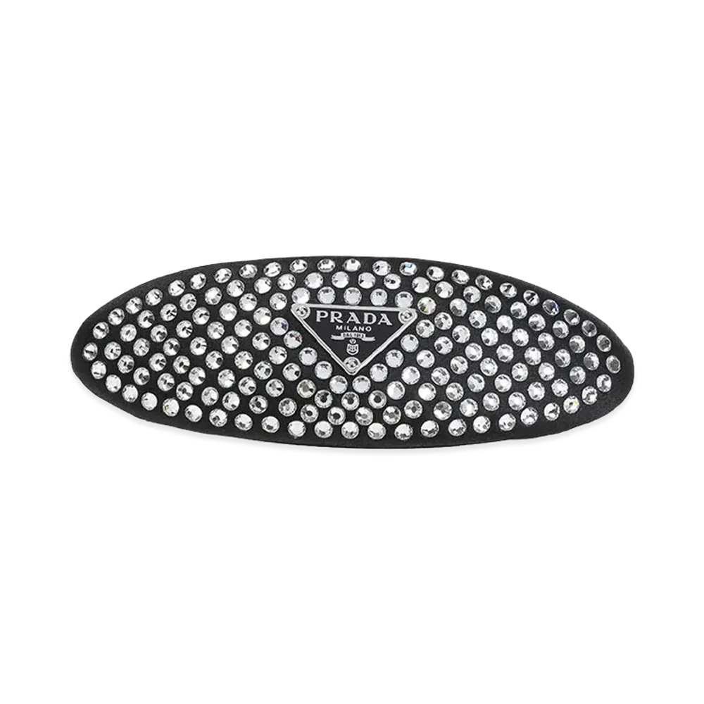 PRADA Women's Brass Hair Clip "Black"