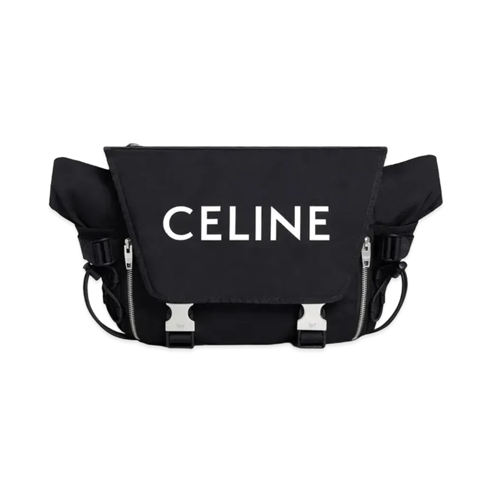 CELINE Medium Messenger Trekking In Nylon With Celine Print "Black"