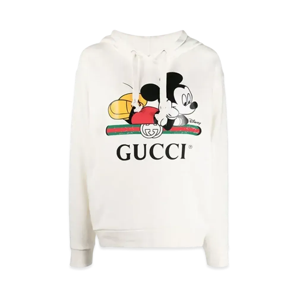 GUCCI × Disney Mickey Mouse Hooded Sweatshirt "Ivory"