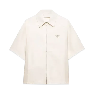 PRADA Men's Nappa Leather Shirt "Off White"