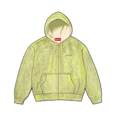 Supreme Crackle Zip Up Hooded Sweatshirt "Yellow"