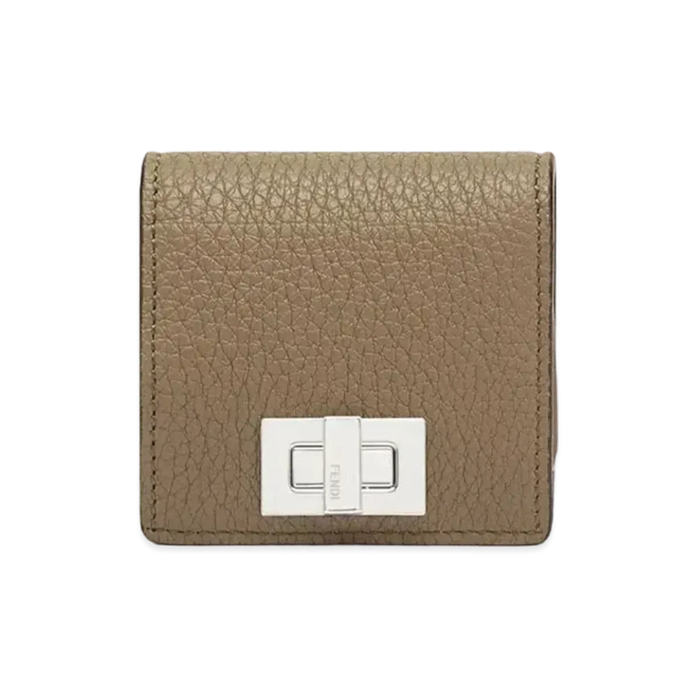 FENDI Square Coin Case Leather "Beige"