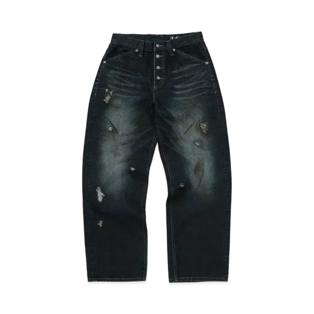 THUG CLUB Burn Down Denim Pants "Blue"