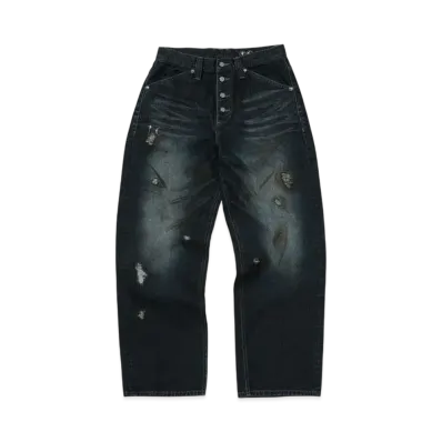 THUG CLUB Burn Down Denim Pants "Blue"