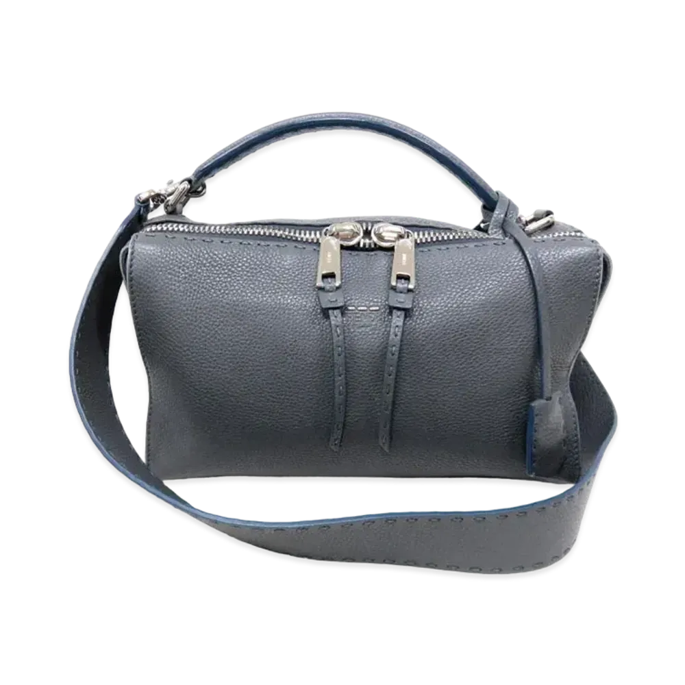 FENDI Lei Selleria Leather 2WAY Bag "Black"