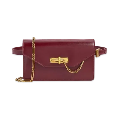 CHARLES & KEITH Samantha Envelope Chain Embellished Crossover Bag "Burgundy"