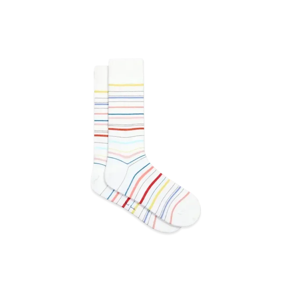Paul Smith Pencil Stripe Socks "White"