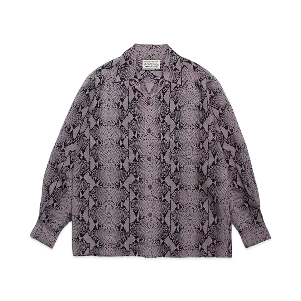 WACKO MARIA Python Open Collar Shirt "Purple"
