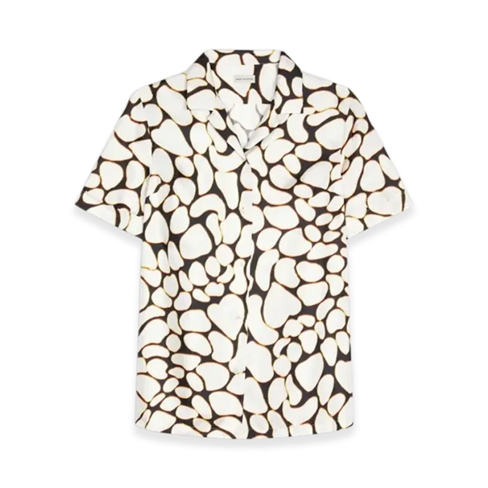 DRIES VAN NOTEN Women's Silk Short Sleeve Shirt "Off White"
