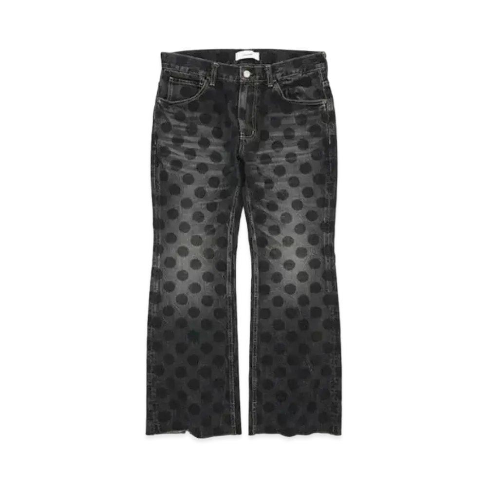 FACETASM Dot Denim Flare Pants "Black"