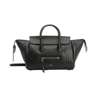 CELINE Women's Small Luggage Supple Shiny Lambskin "Black"
