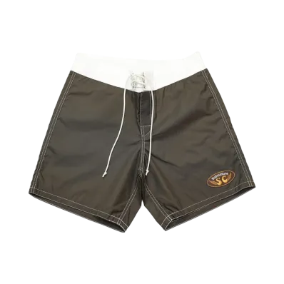 Subculture Nylon Surf Shorts "Olive/White"
