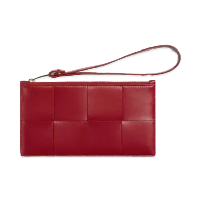 Bottega Veneta Intrecciato Clutch Bag "Dark Red"