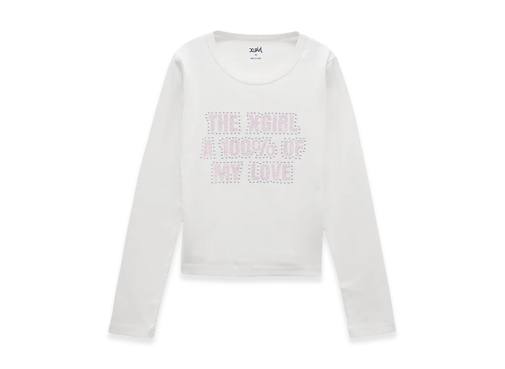 X-Girl Women's Star And Logo L/S Baby Tee "White"