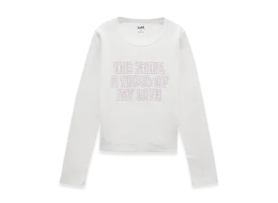 X-Girl Women's Star And Logo L/S Baby Tee "White"