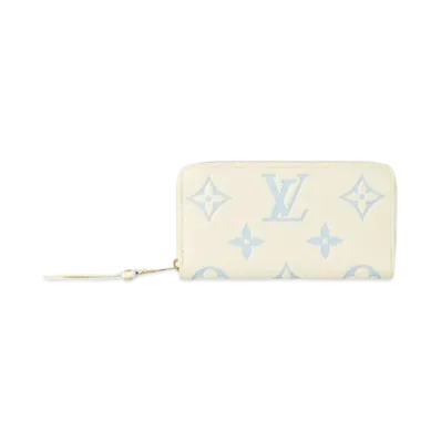 Louis Vuitton Zippy Wallet Monogram Empreinte Leather "Latte White/Candy Blue"