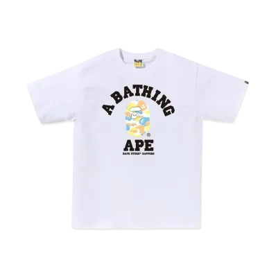 A BATHING APE Bape Store Sapporo Camo College Tee "White"
