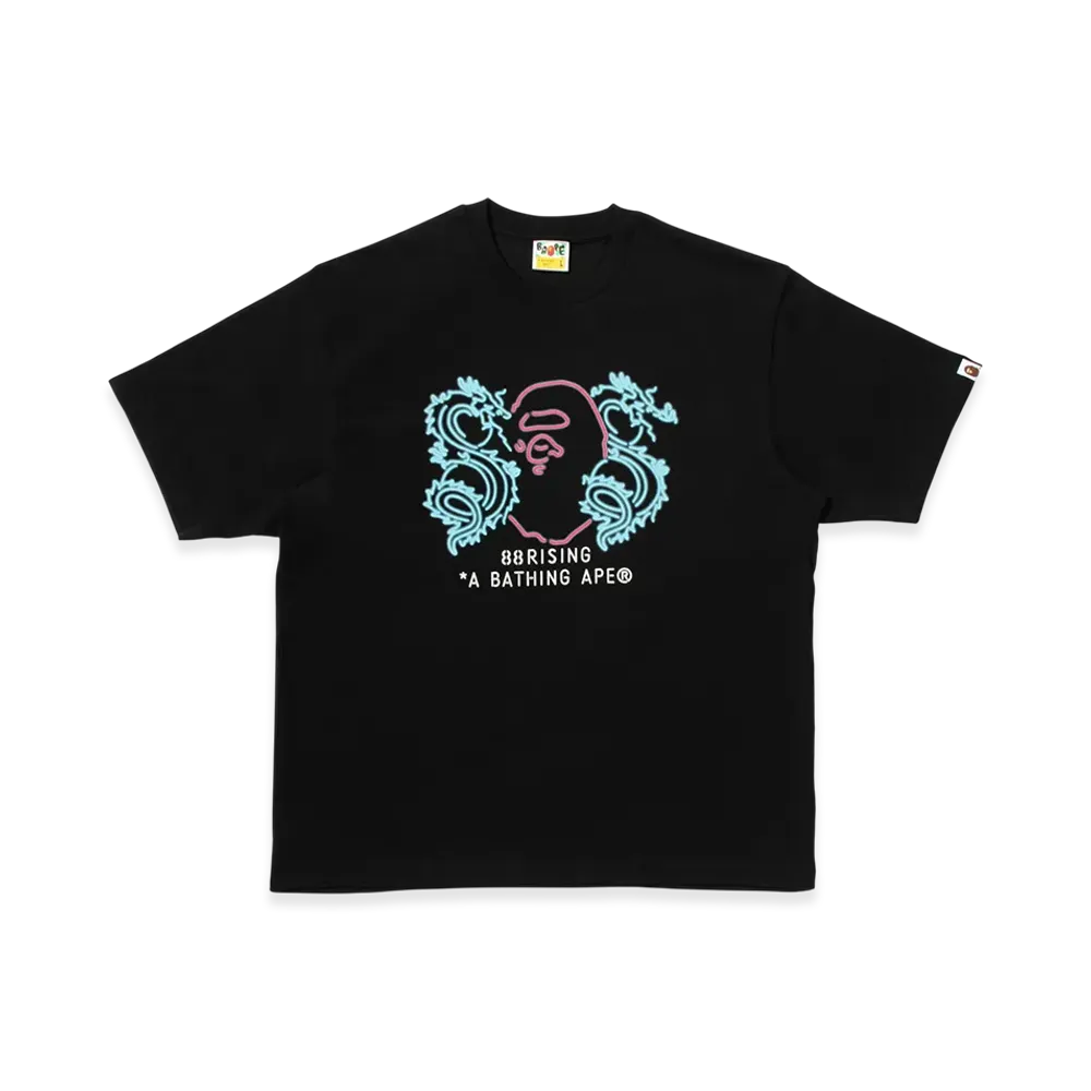 A BATHING APE x 88rising Neon Logo Relaxed Fit Tee "Black"